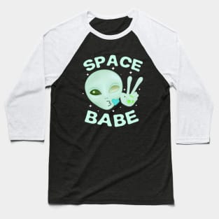 Space Babe - Green Baseball T-Shirt